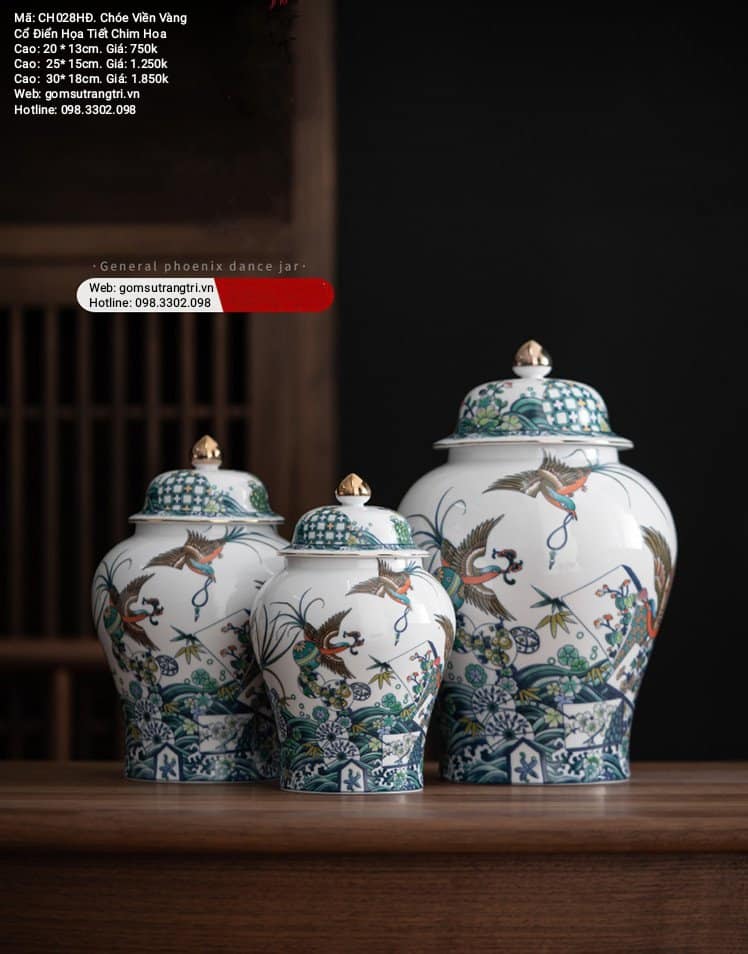 CHÓE VIỀN VÀNG CỔ ĐIỂN HỌA TIẾT CHIM HOA